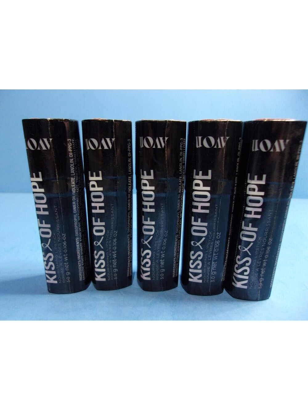 Avon Kiss of Hope RASPBERRY ROSE Nourishing Lipstick Lot of 5 New & Sealed